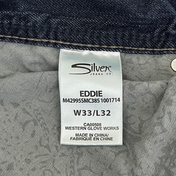 Silver Jeans Eddie EMC Denim Straight Leg 35 x 29 Hemmed READ - Picture 6 of 12